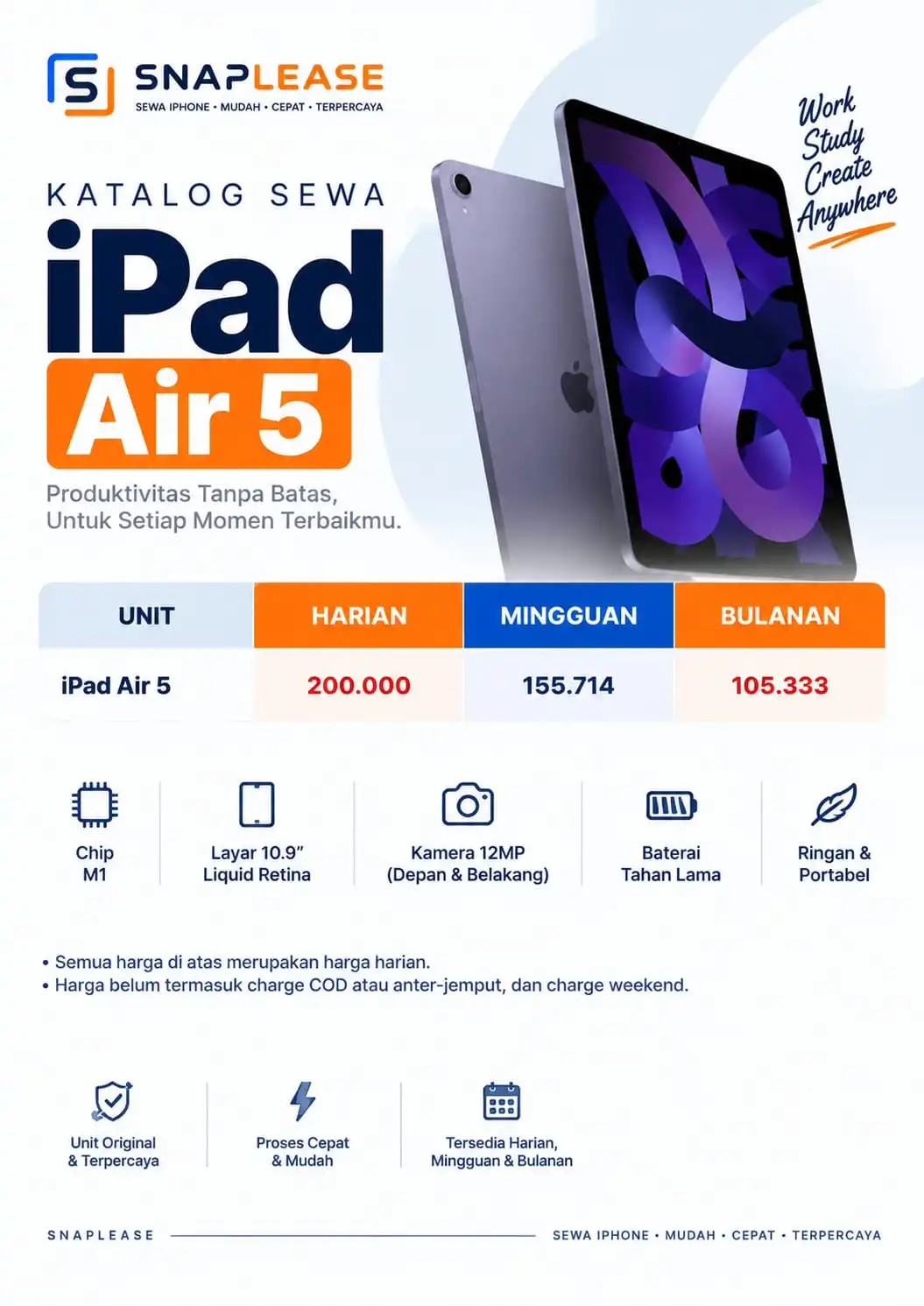 Sewa iPad Air 5 — SnapLeaseRent