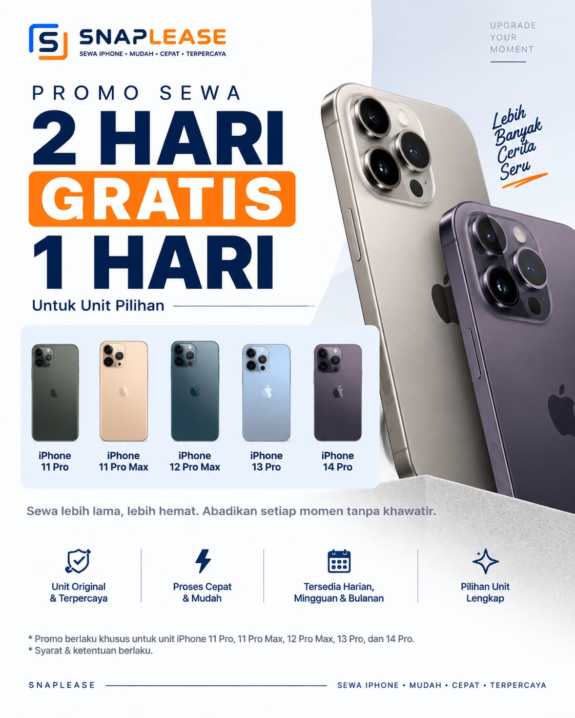 Promo Sewa 2 Hari Gratis 1 Hari — SnapLeaseRent